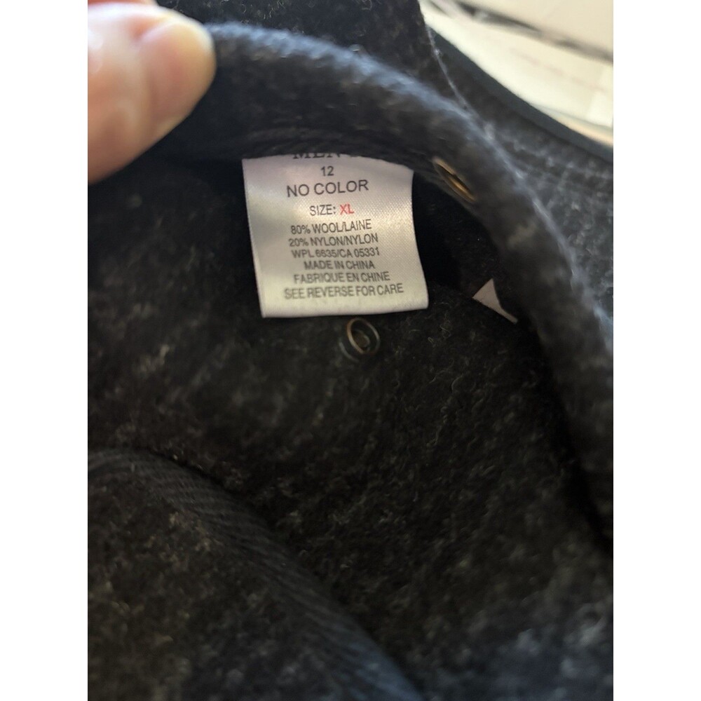 Woolrich XL Wool Blend Full Zip Utility Vest Charcoal Gray Cinch Back Pockets - Picture 4 of 10